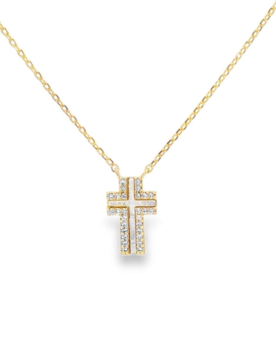 Collar y pulsera cruz zirconia 2