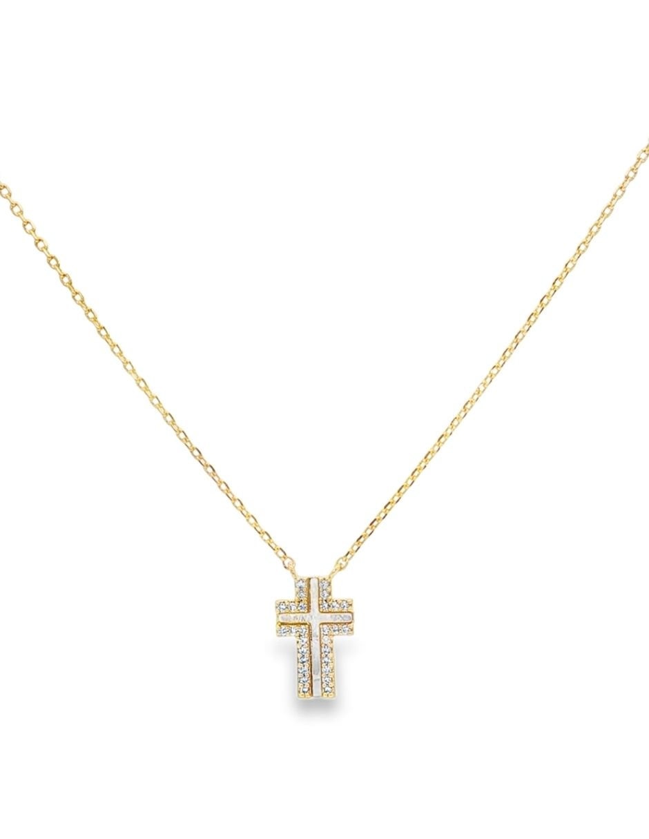 Collar y pulsera cruz zirconia 3