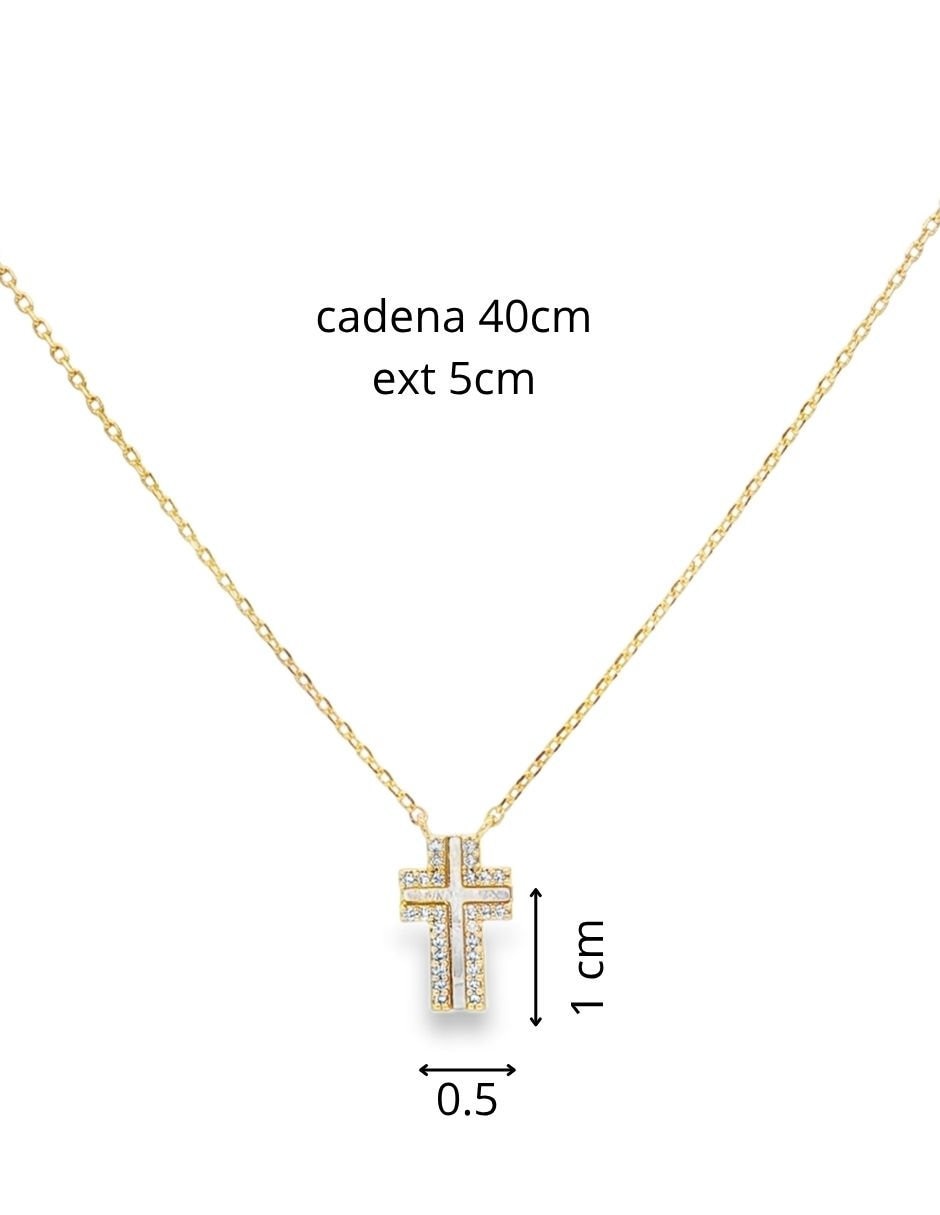 Collar y pulsera cruz zirconia 5
