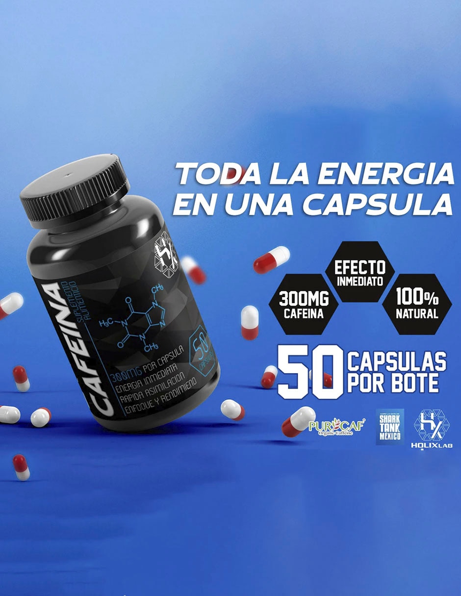 Cafeína Olix sabor natural de 50 cápsulas