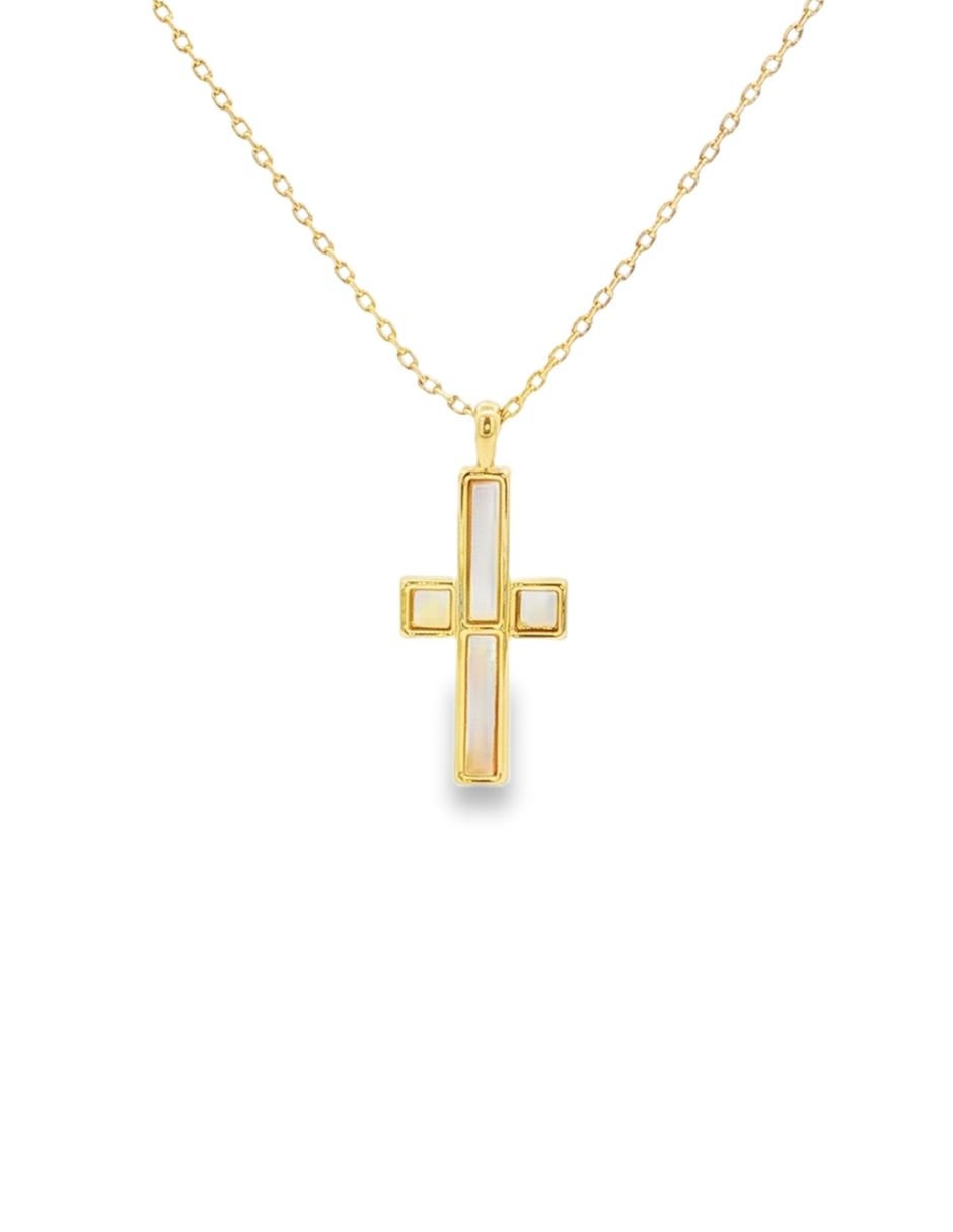 Collar y pulsera cruz m.perla 3