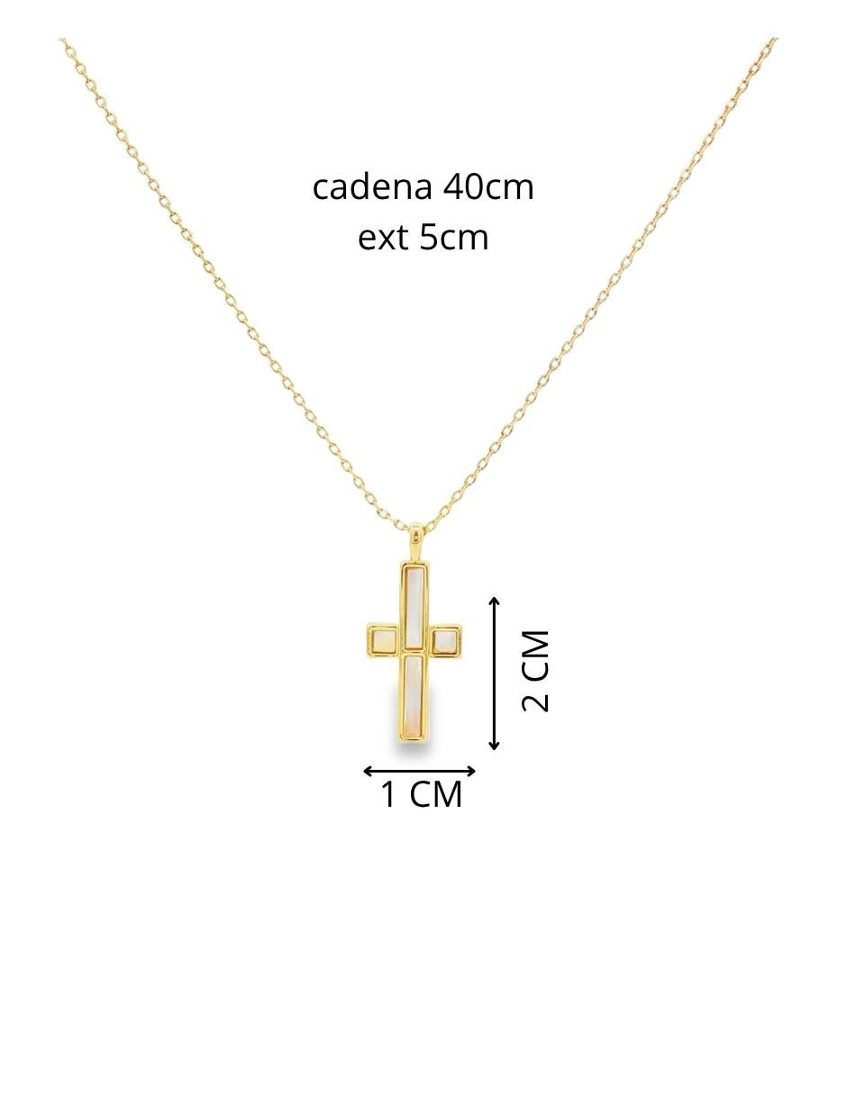 Collar y pulsera cruz m.perla 5