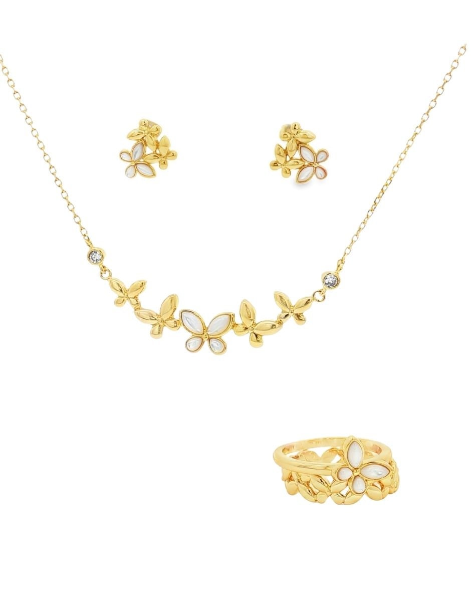 Aretes ablime joyería mariposa perla