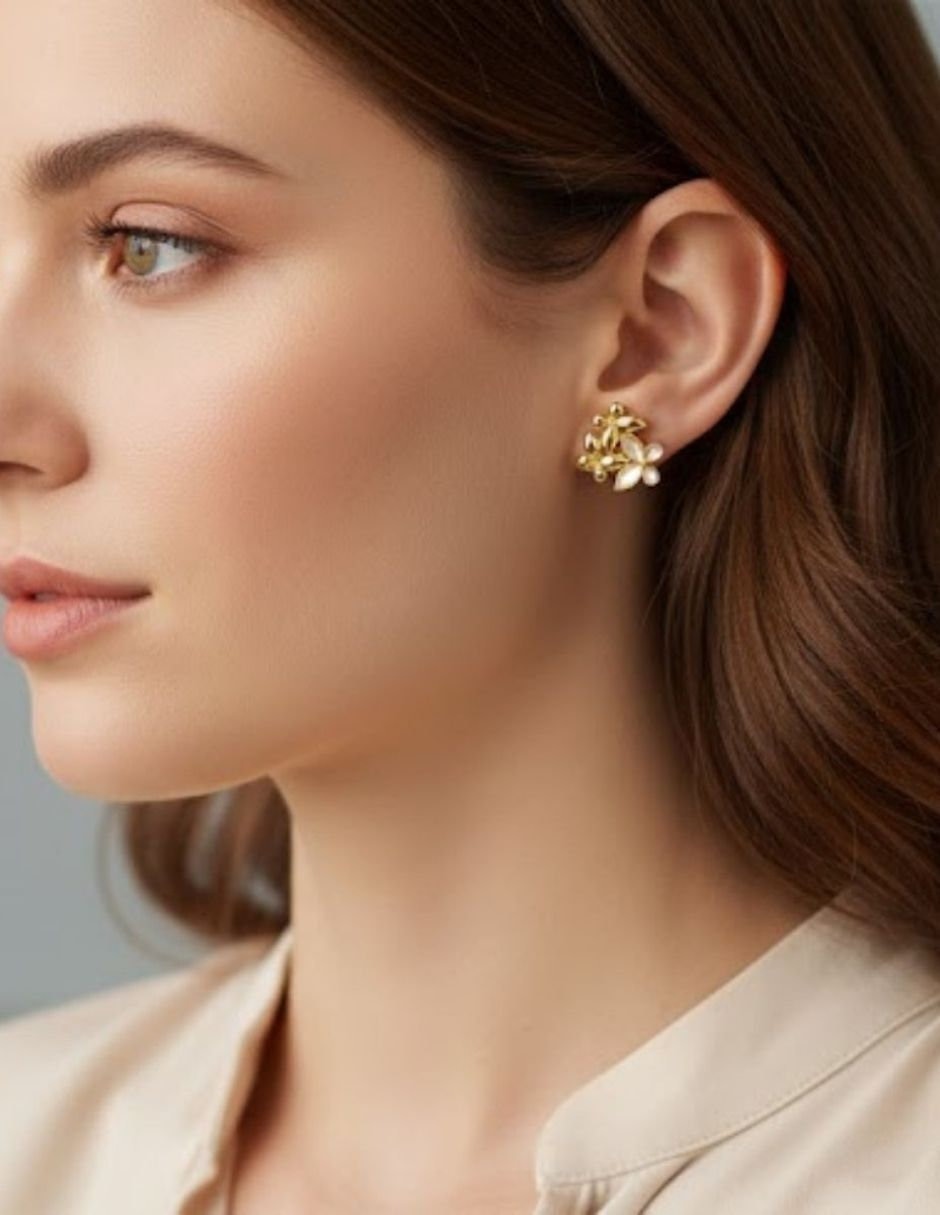 Aretes ablime joyería mariposa perla