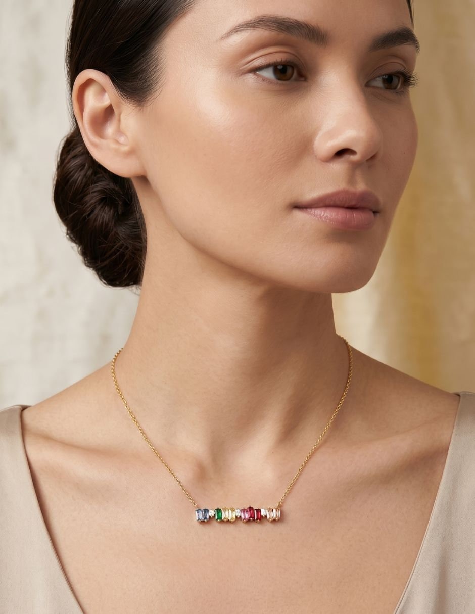 Collar y pulsera circonias color 3