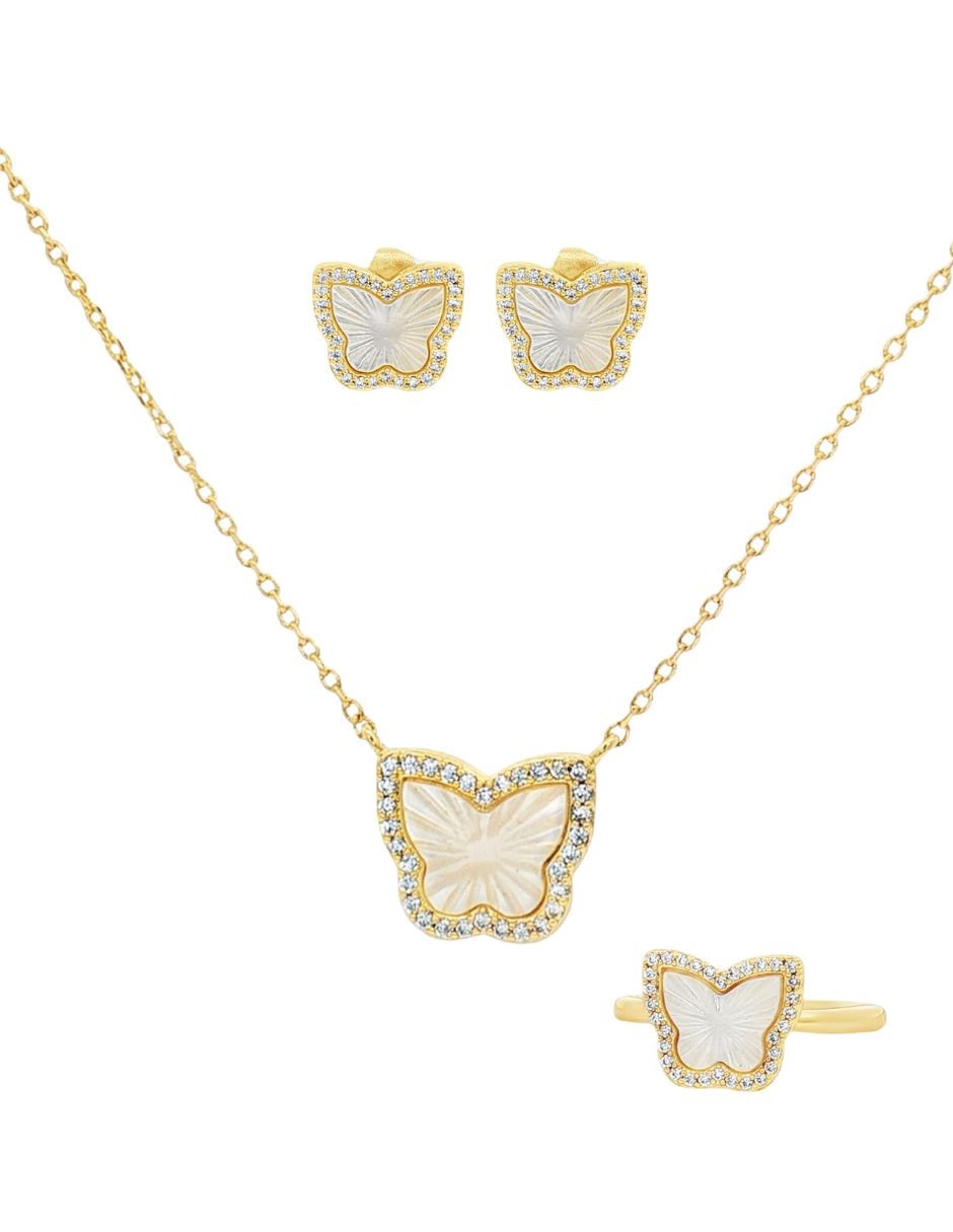 Aretes mariposa zirconia
