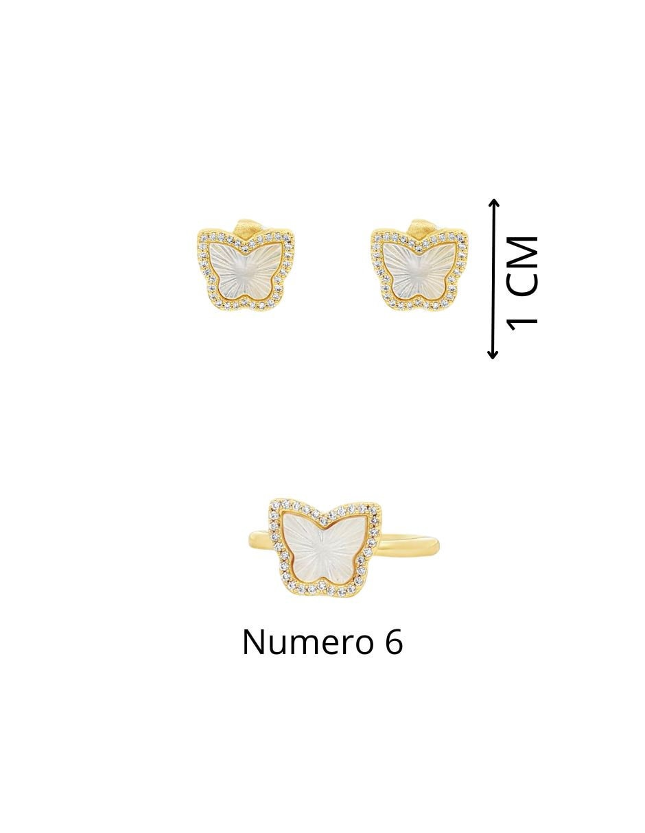Aretes mariposa zirconia 3
