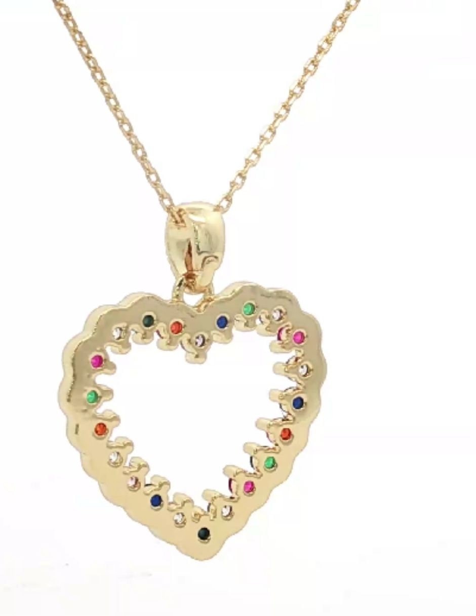 Collar y pulsera parisa joyería corazón color