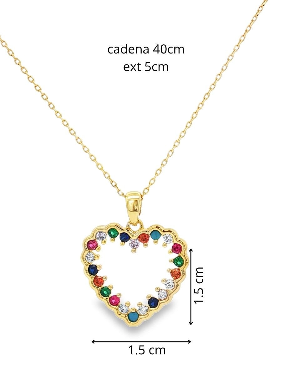Collar y pulsera parisa joyería corazón color