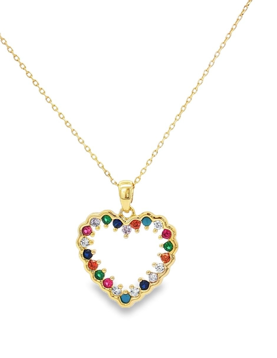 Collar y pulsera parisa joyería corazón color