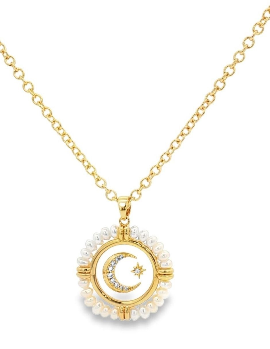 Collar y pulsera dije luna estrella Collar y pulsera dije luna estrella