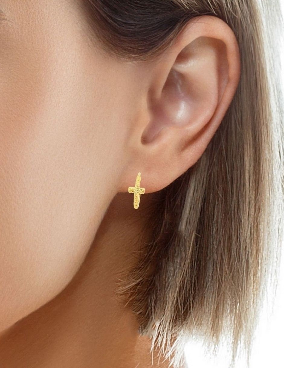 Aretes arracada cruz 3