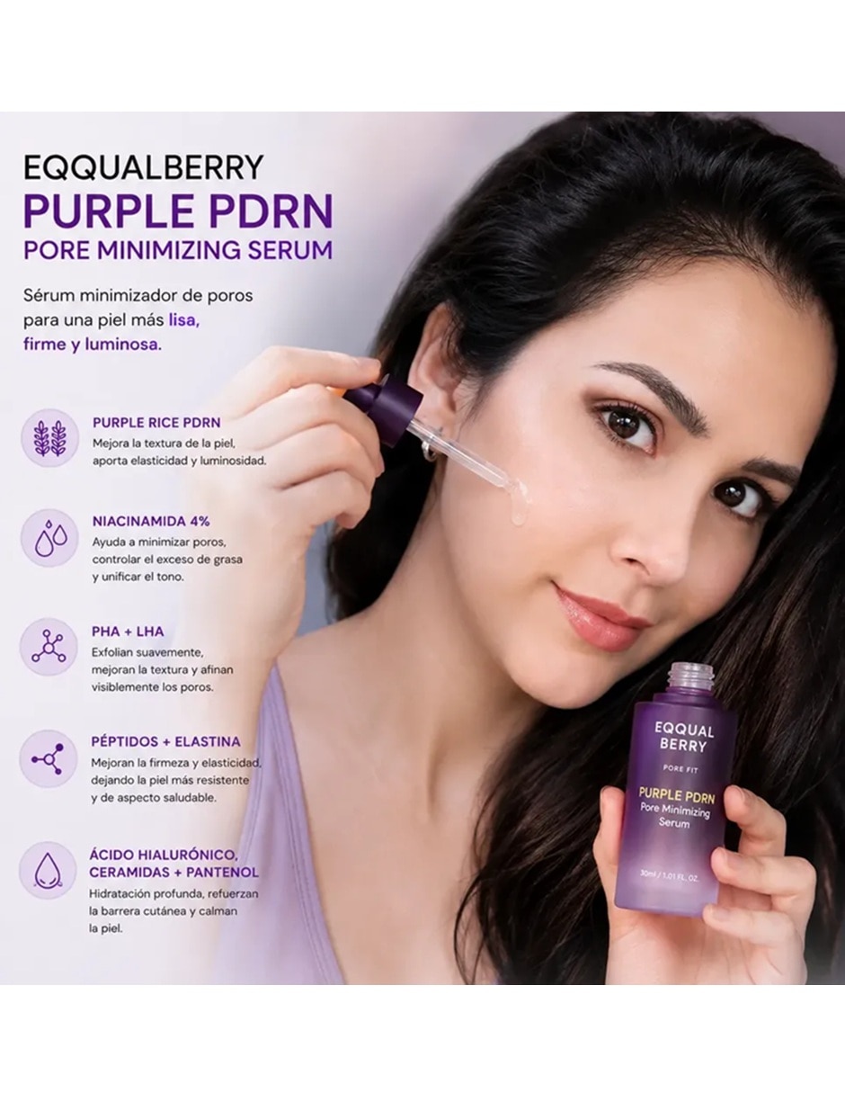 Sérum facial de pdrn y ballas moradas eqqualberry de piel todo tipo piel