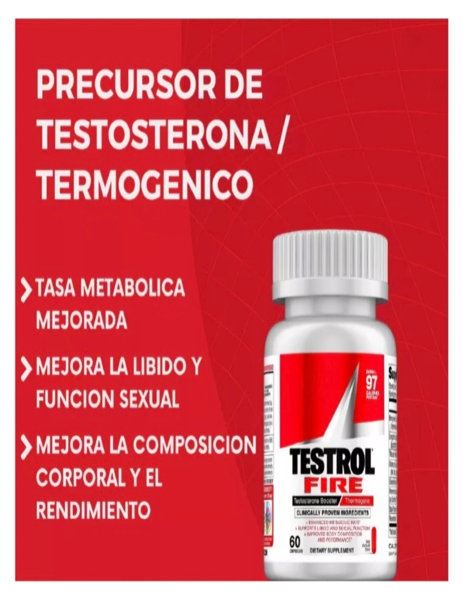 Termogenico y testrol fire Gant con fenogreco maca magnesio l- arginina y vitaminas