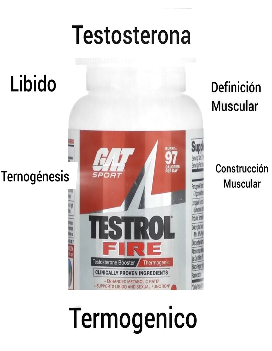Termogenico y testrol fire Gant con fenogreco maca magnesio l- arginina y vitaminas