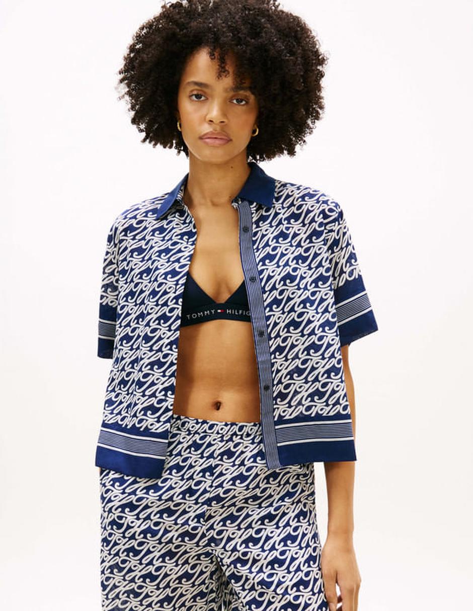 Camisa de algodón manga corta para mujer