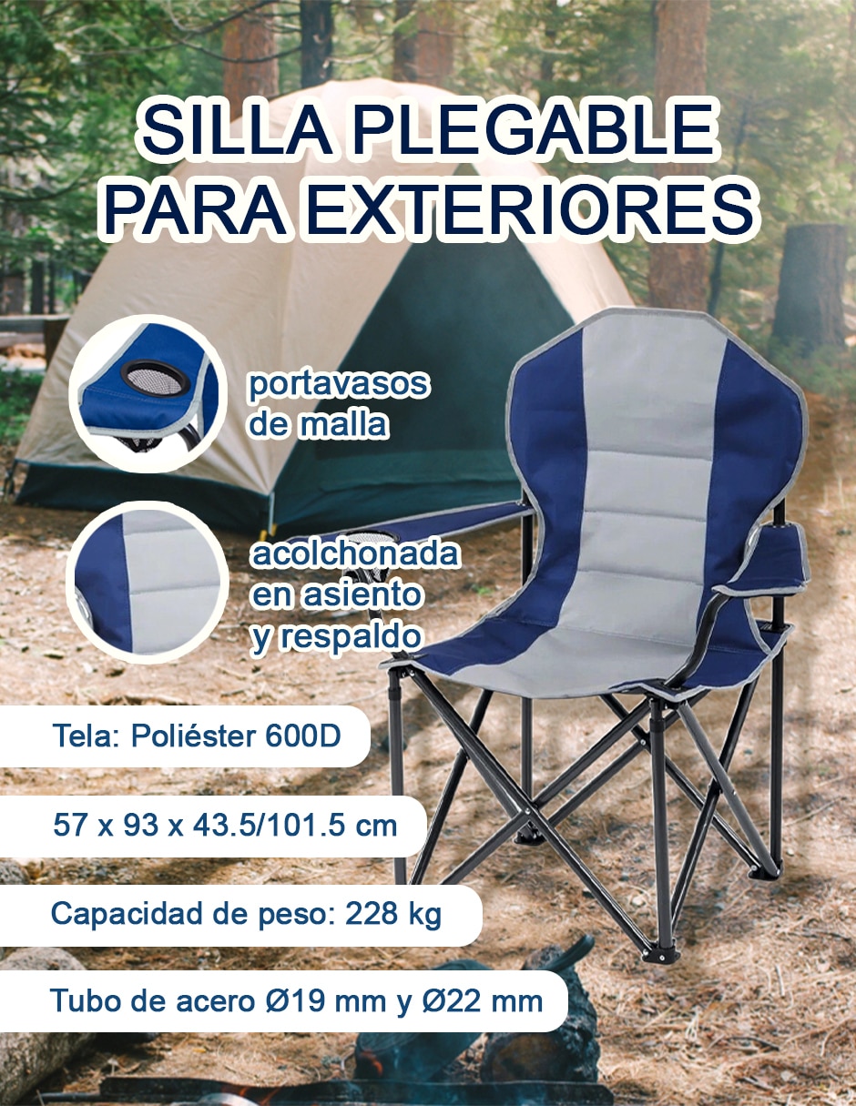Silla plegable Importadora la Merced de acero
