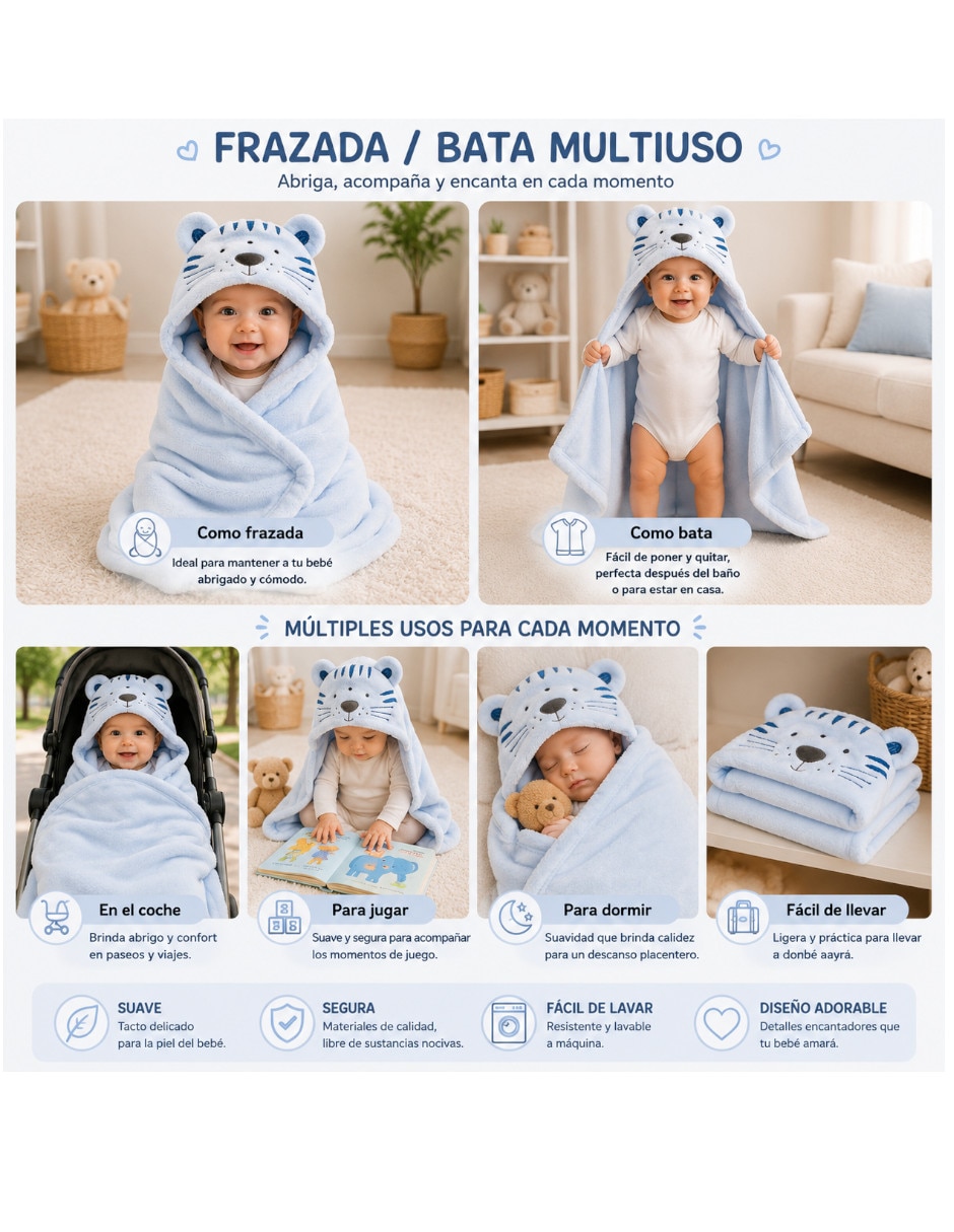 Set frazada envolvente de microfibra Ideën Kids unisex