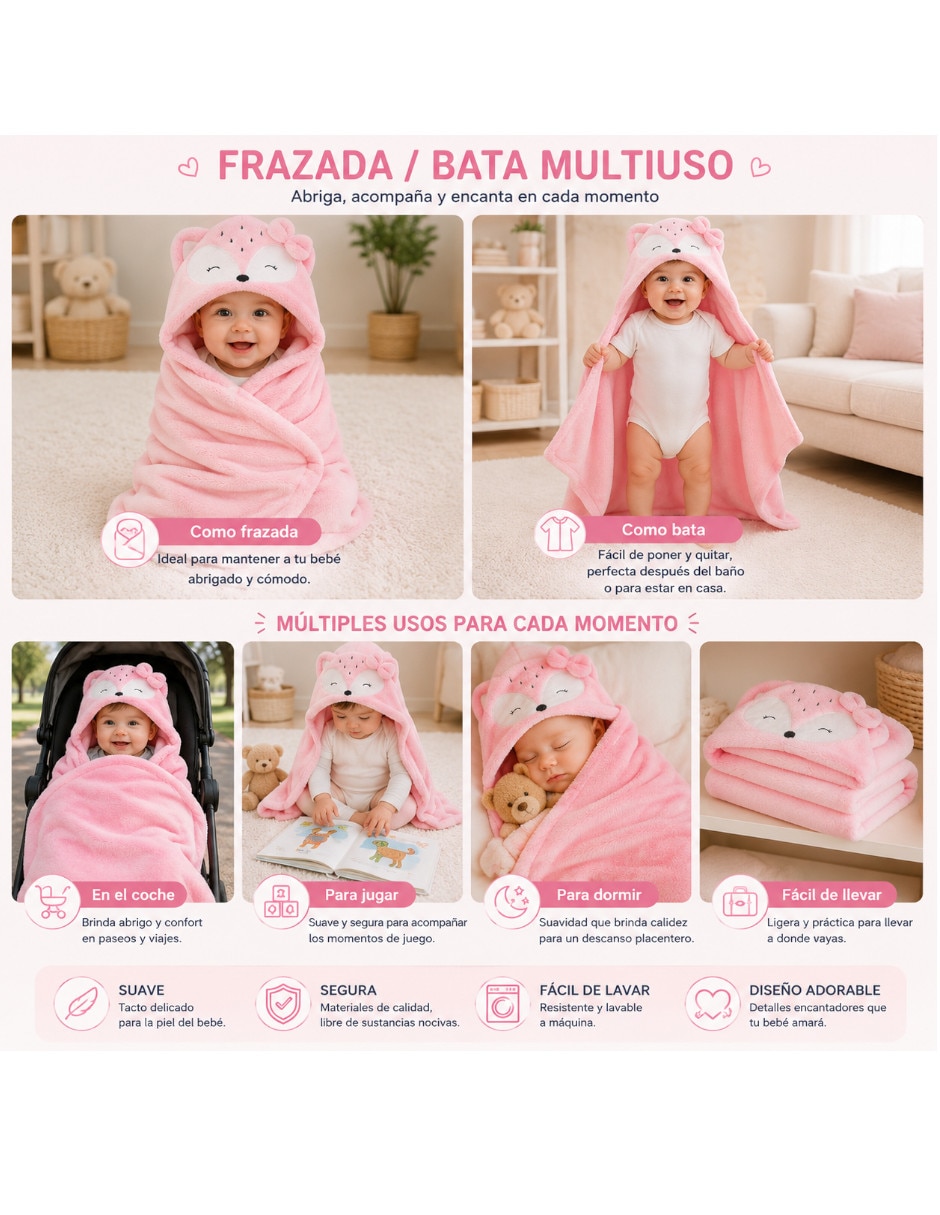 Set frazada envolvente de microfibra Ideën Kids unisex