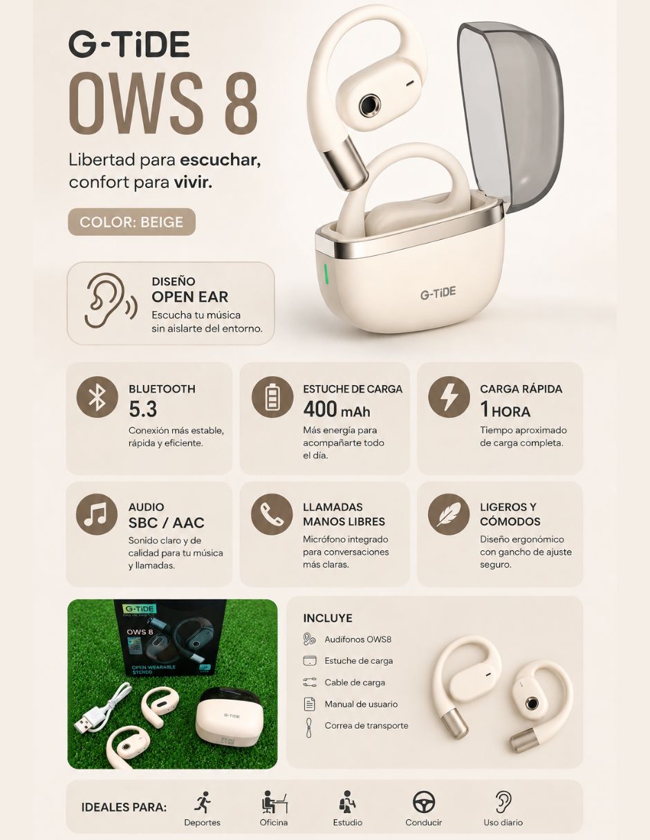Audífonos On-Ear inalámbricos 8