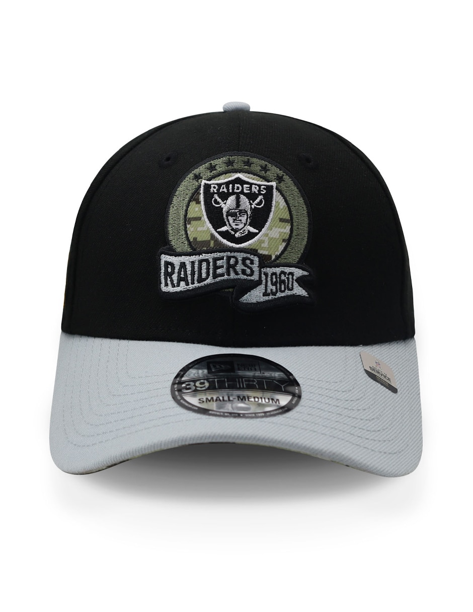 Gorra visera curva cerrada para fútbol americano New Era 39 Thirty NFL STS 22 negra Las Vegas Raiders unisex