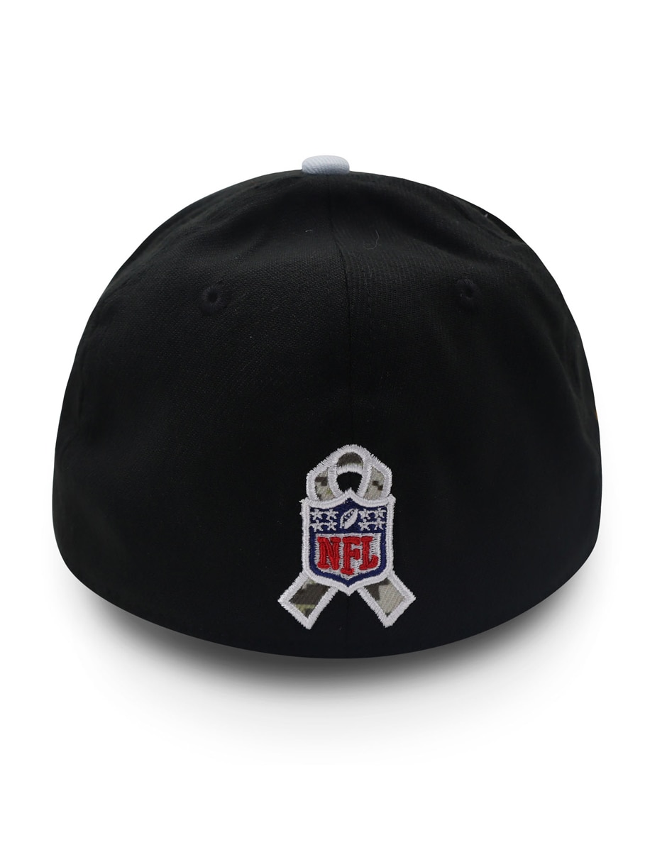 Gorra visera curva cerrada para fútbol americano New Era 39 Thirty NFL STS 22 negra Las Vegas Raiders unisex