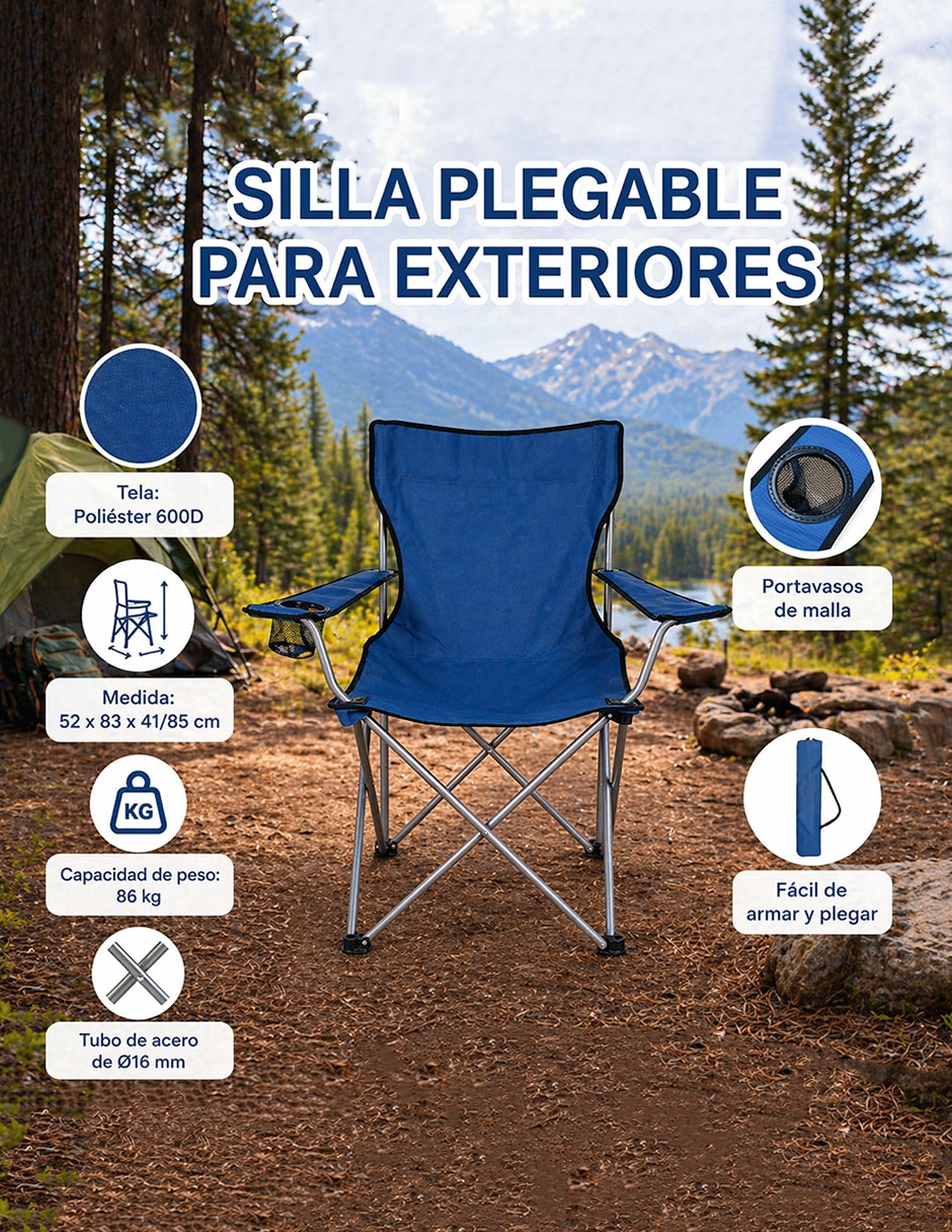 Silla plegable Importadora la Merced de acero