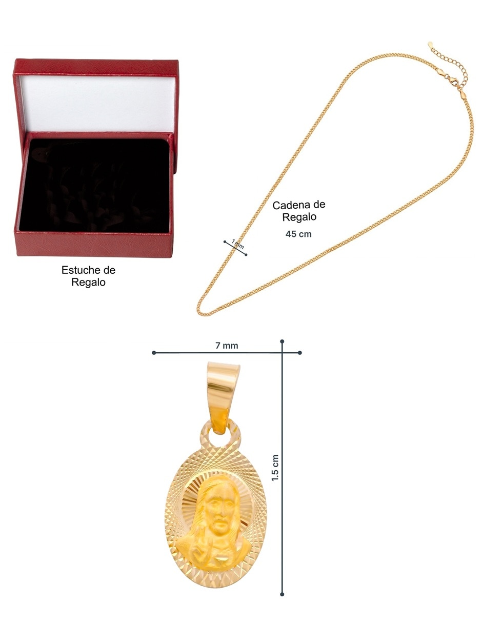 Medalla de ovalada horoz sagrado corazón de oro 10 k