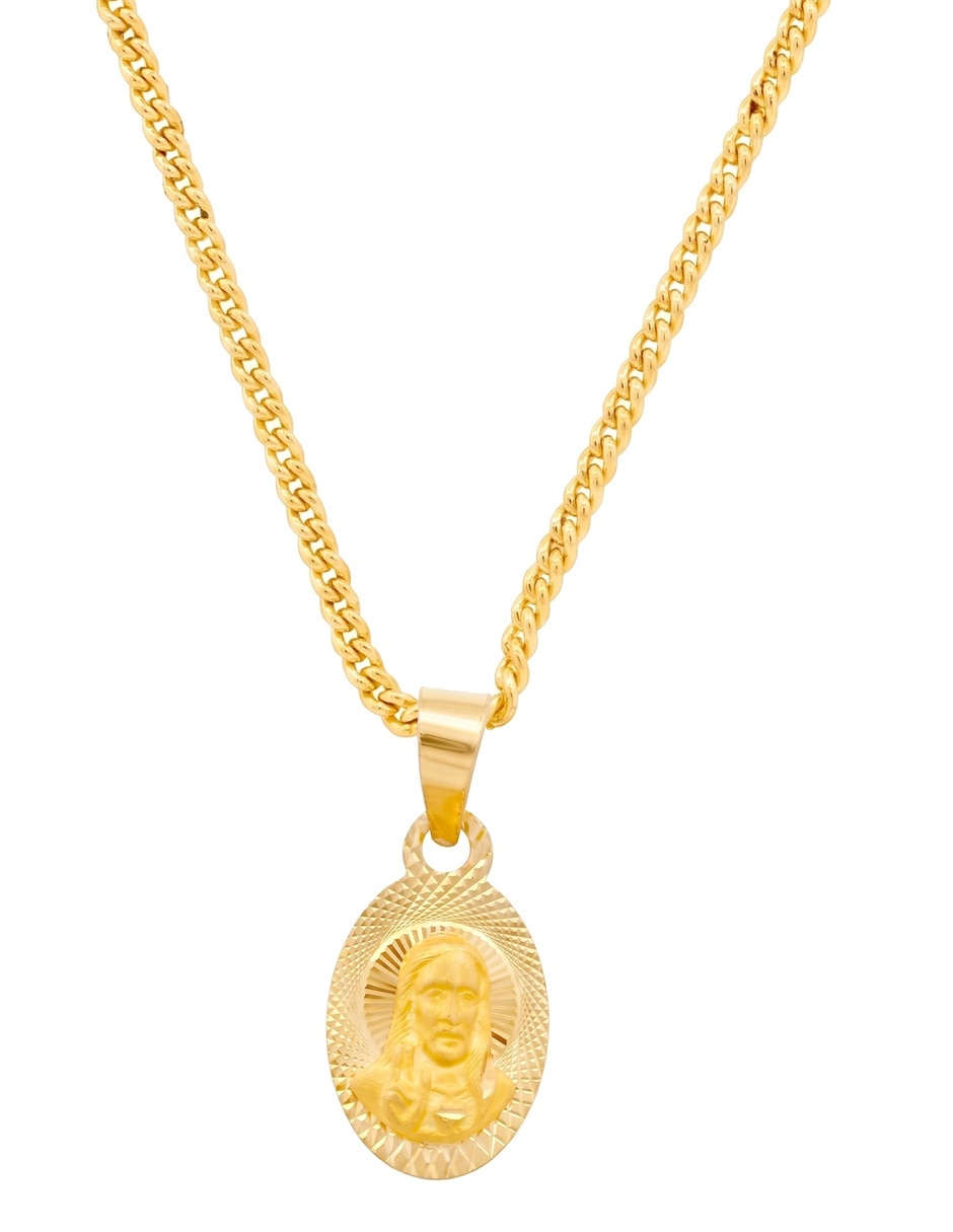 Medalla de ovalada horoz sagrado corazón de oro 10 k