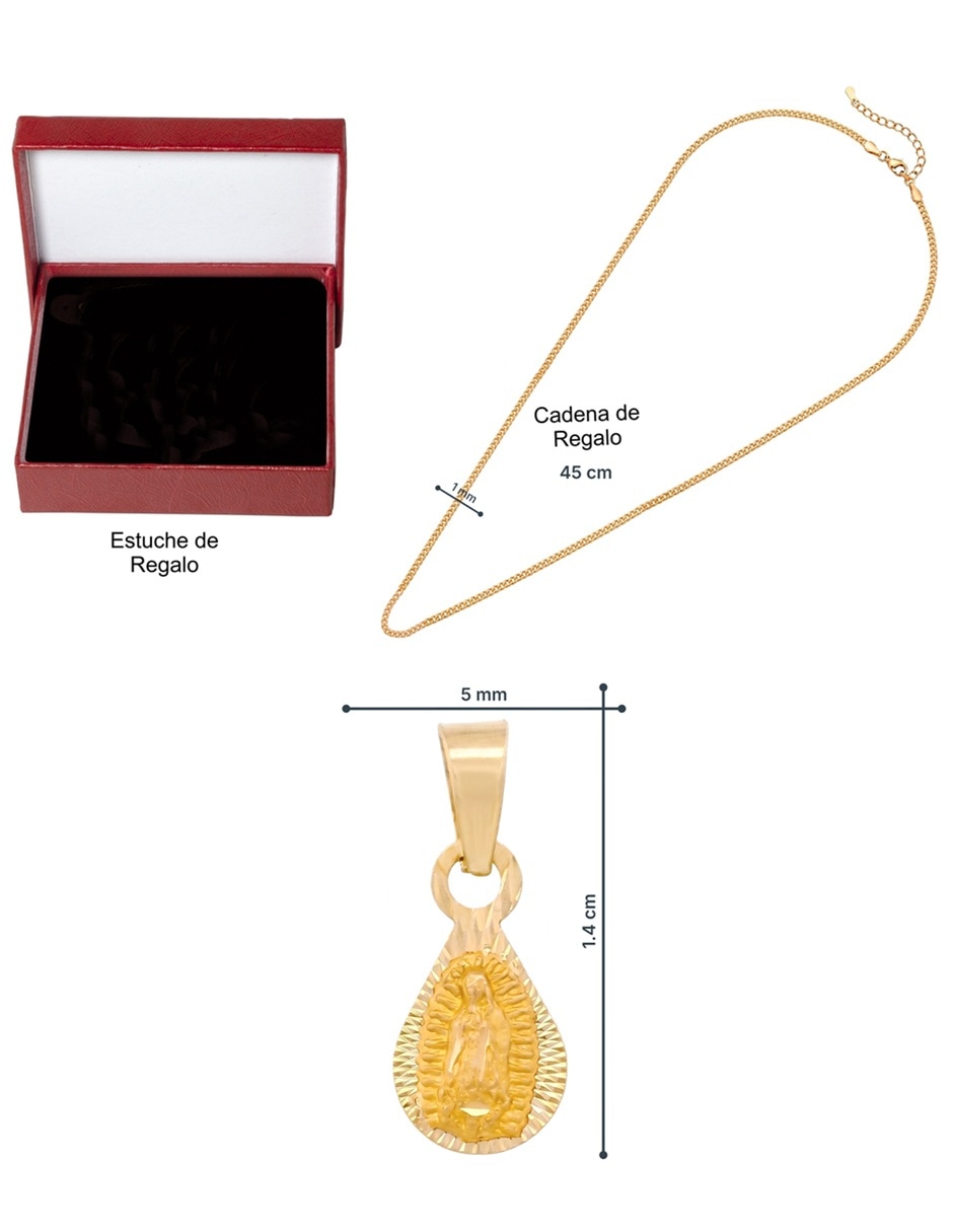 Dije de gota Horoz Virgen de Guadalupe de oro 10 K