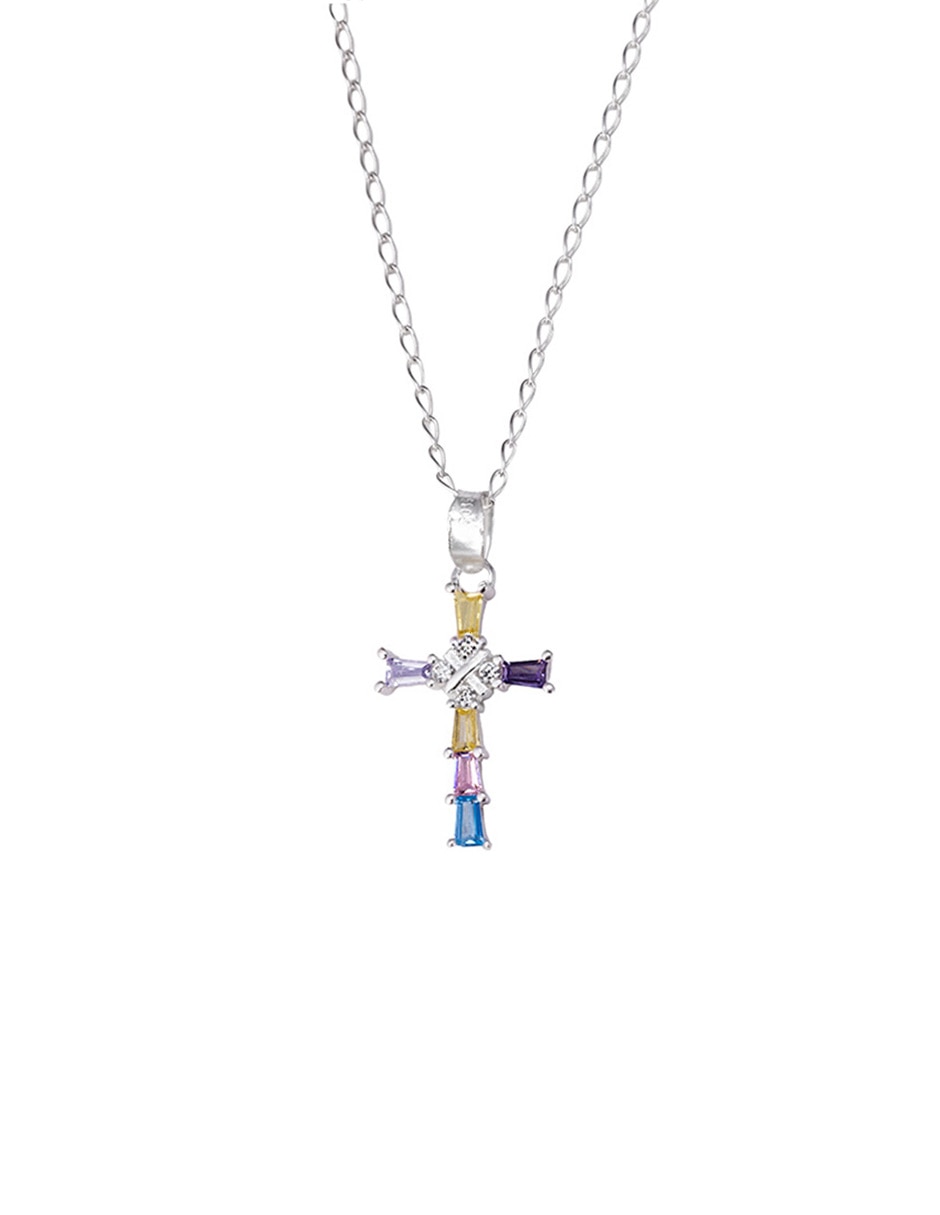 Collar con dije de cruz Unlimited By Ob de plata P 925