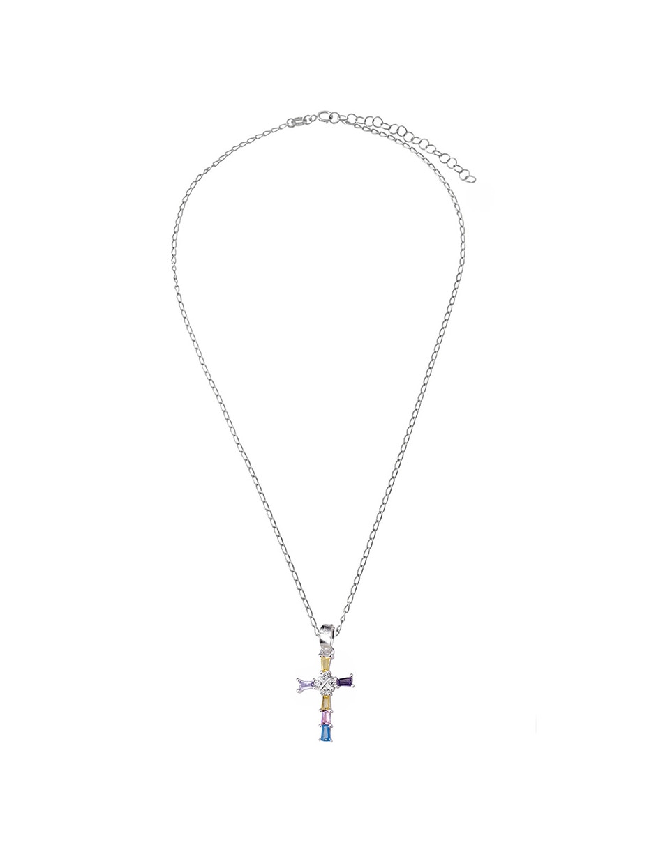 Collar con dije de cruz Unlimited By Ob de plata P 925