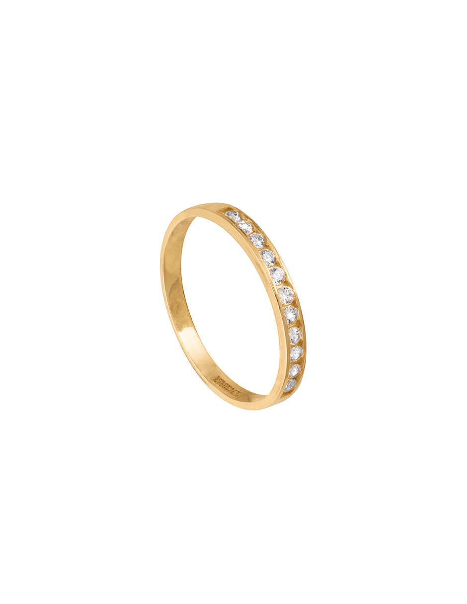 Anillo con gema Unlimited By Ob 10 k de oro amarillo zirconia pulido