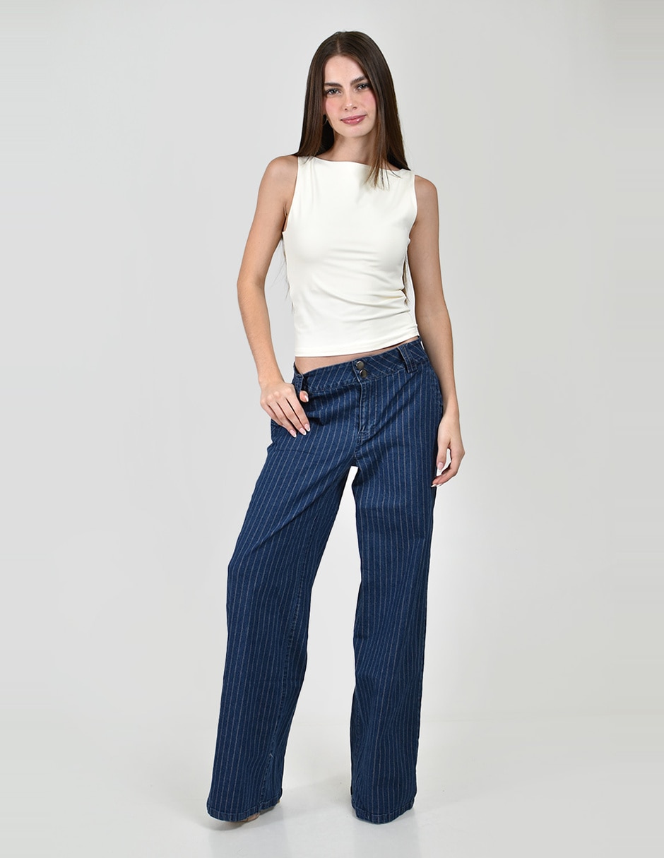 Jeans regular straight cintura para mujer