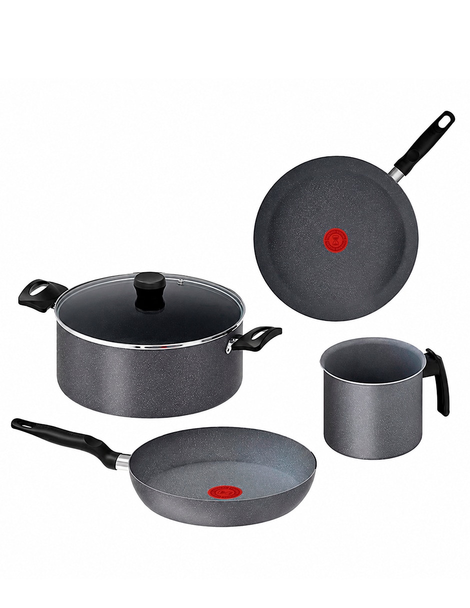 Batería de cocina T-fal 5819000 de aluminio antiadherente minerales naturales 5 piezas