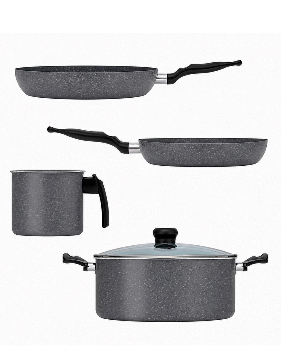 Batería de cocina T-fal 5819000 de aluminio antiadherente minerales naturales 5 piezas
