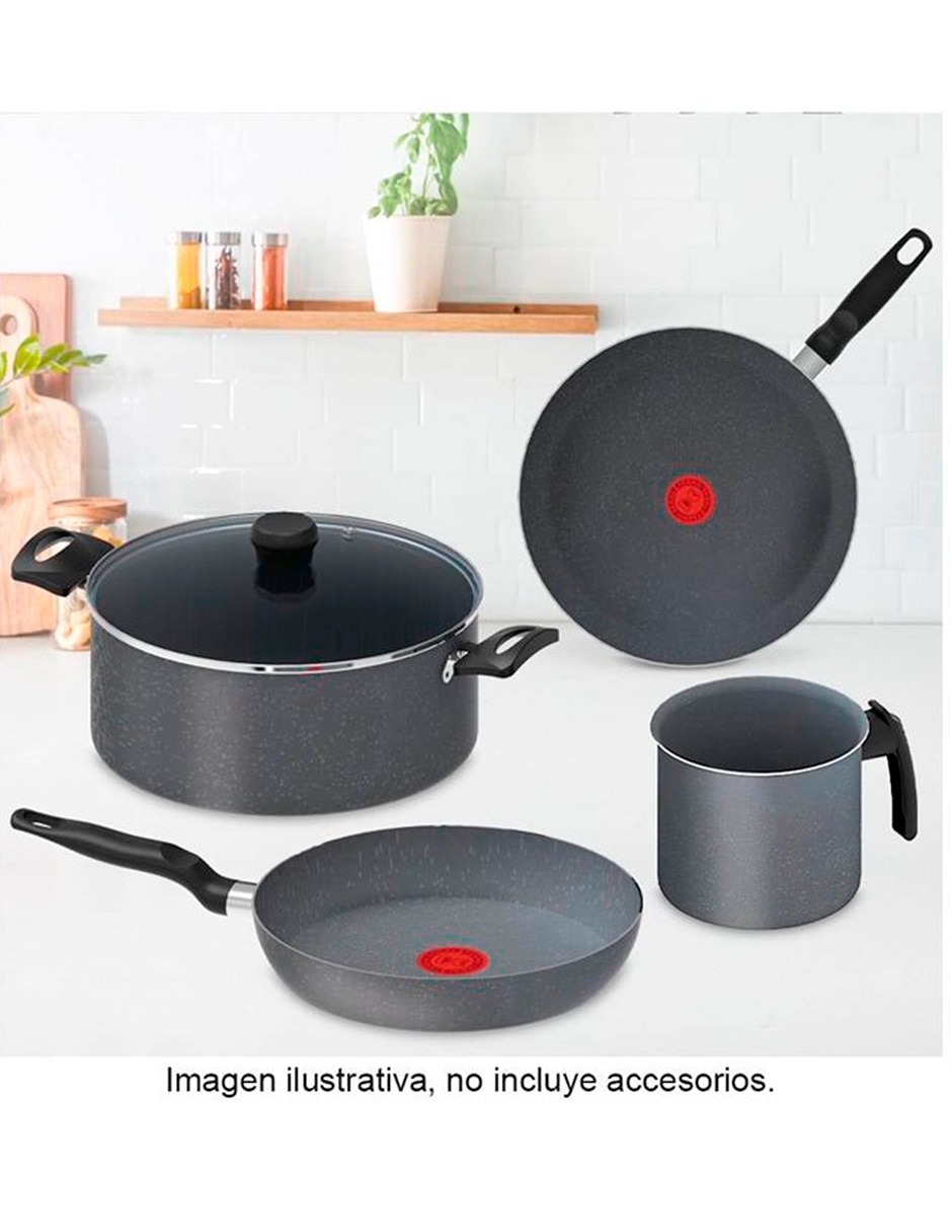 Batería de cocina T-fal 5819000 de aluminio antiadherente minerales naturales 5 piezas