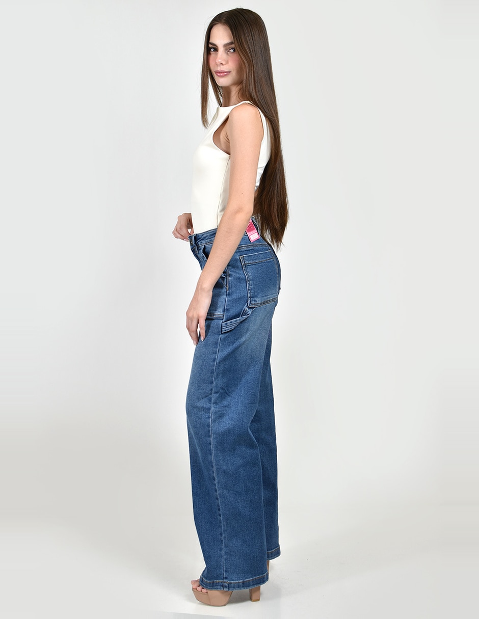 Jeans carpenter wide leg cintura alta para mujer 3