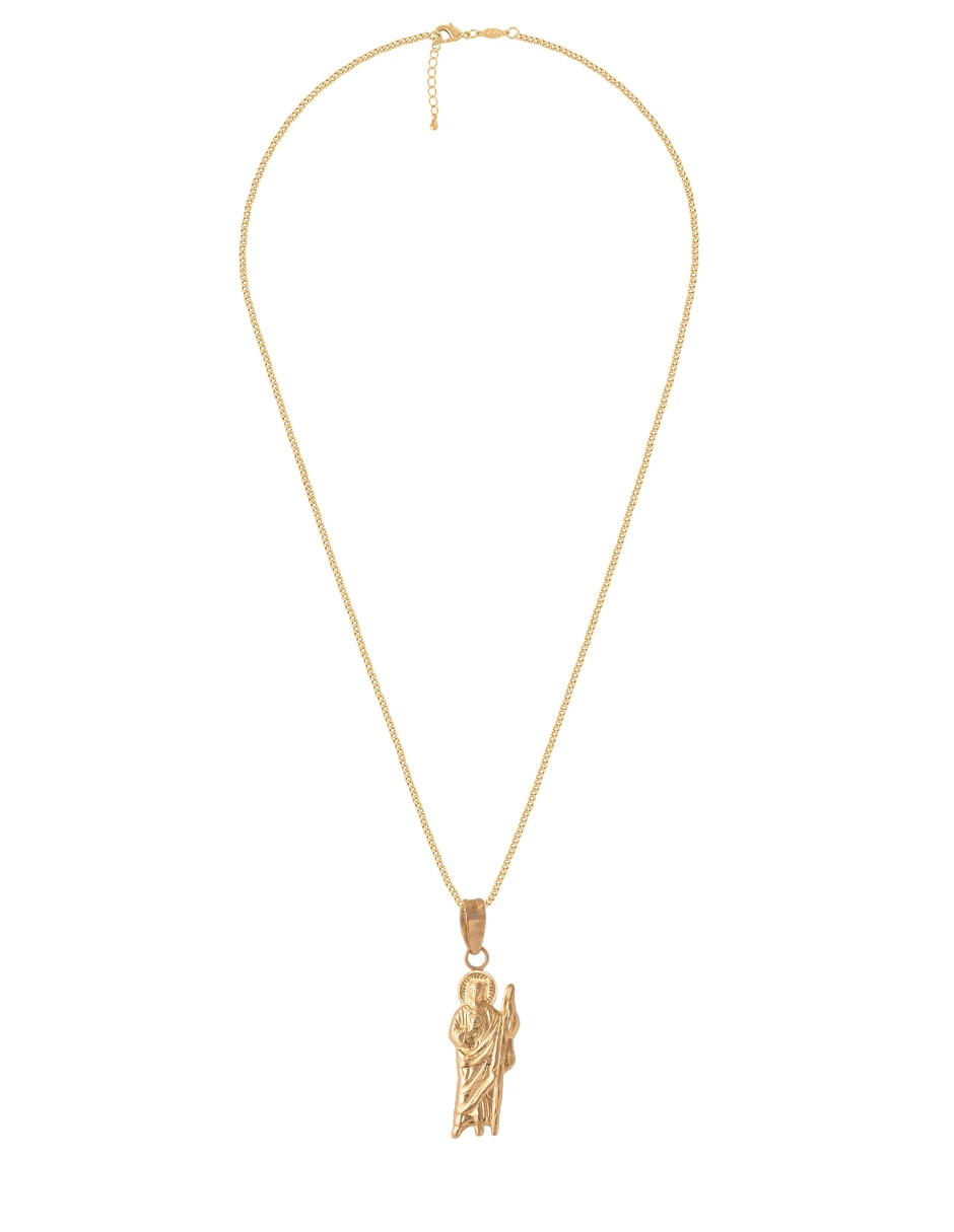 Collar con dije de San Judas Tadeo Unlimited By Ob de oro amarillo 10 k