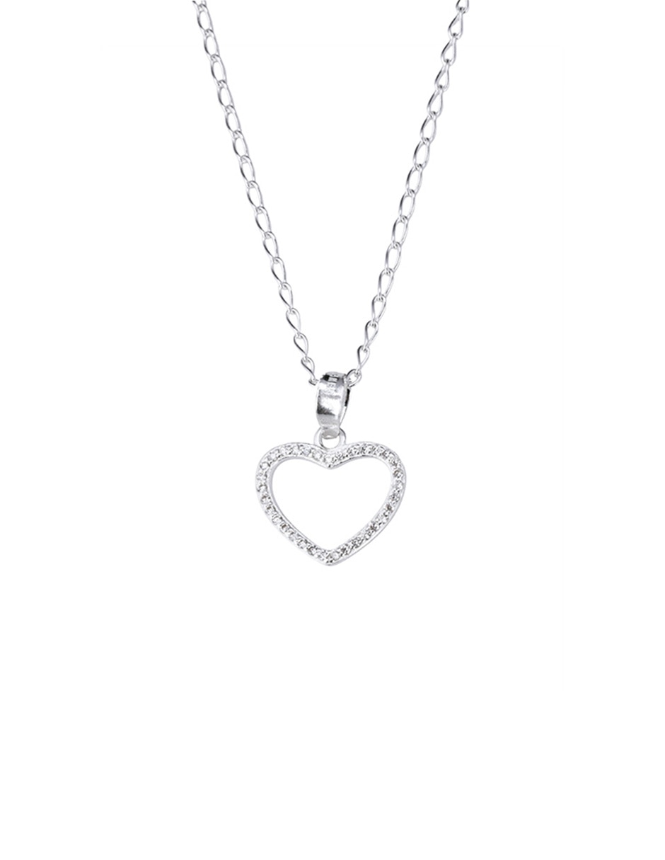 Collar con dije de corazón de plata P 925