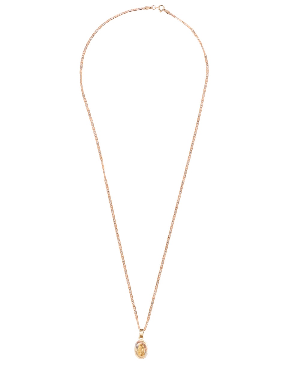 Collar con dije de Virgen de Guadalupe ovalado Unlimited By Ob de oro florentino 10 k