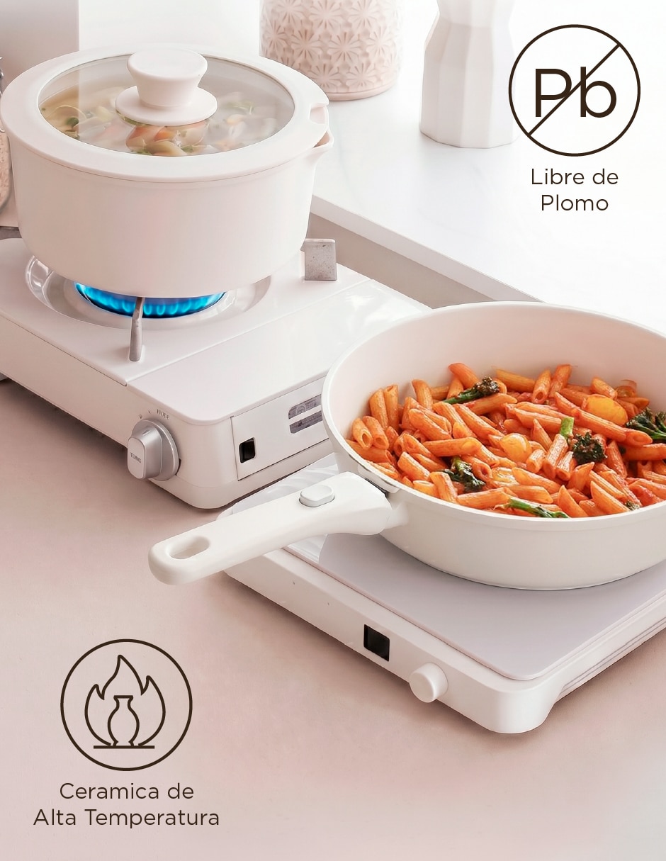 Batería de cocina Magma Life de aluminio fundido antiadherente cerámica 14 piezas