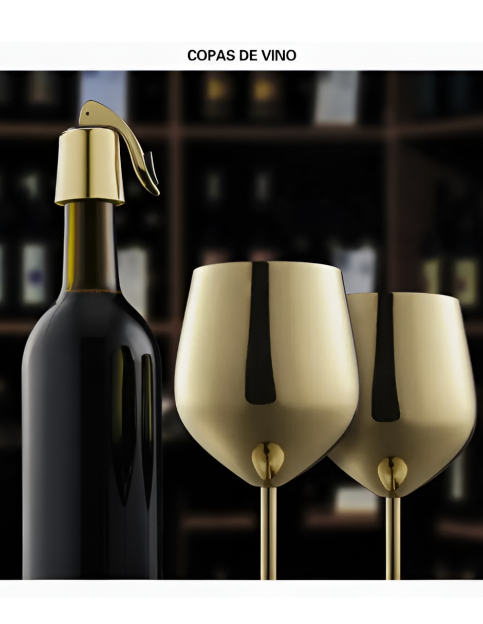 Set copas para vino Xtellar de acero inoxidable 4 piezas