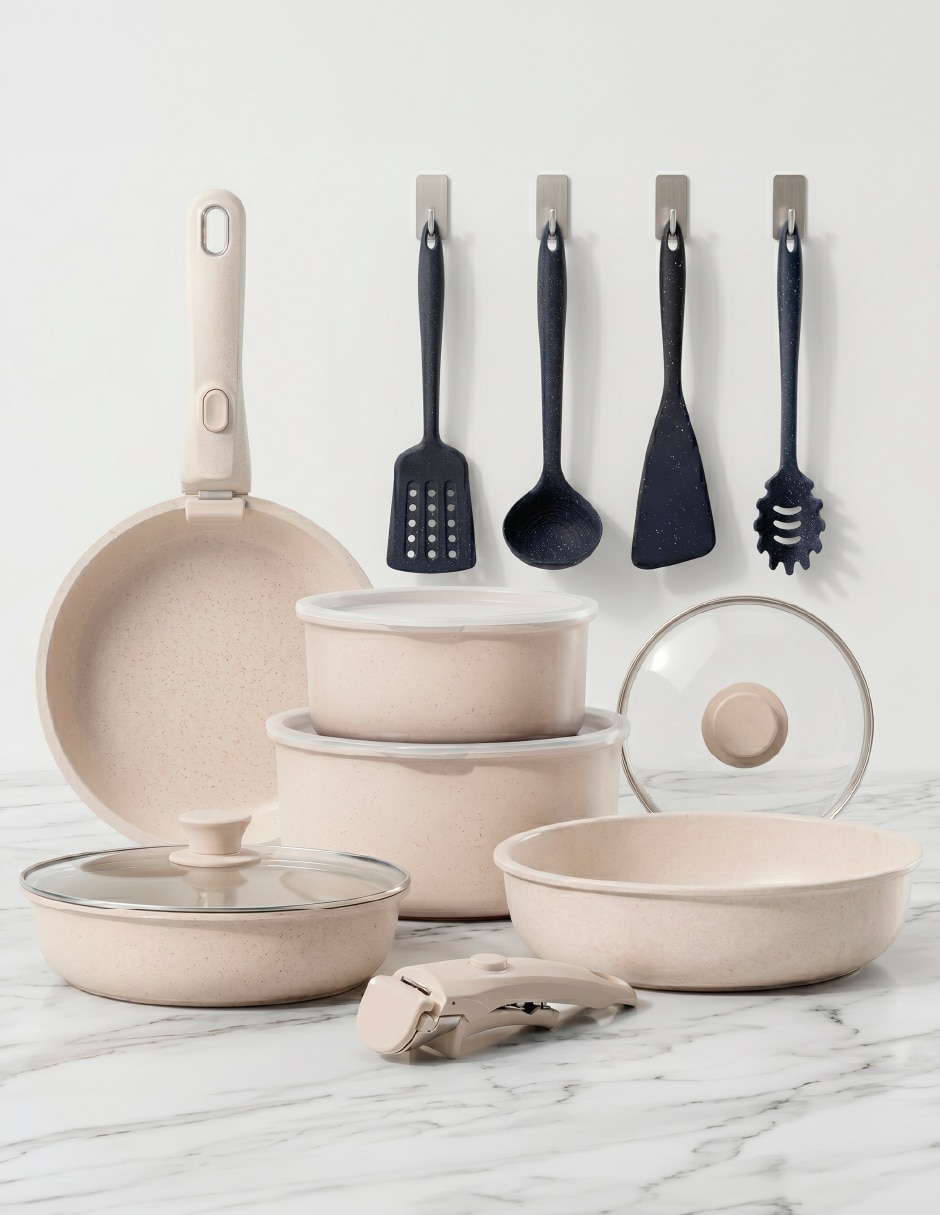 Batería de cocina Magma Life de aluminio fundido antiadherente sin pfoa 19 piezas