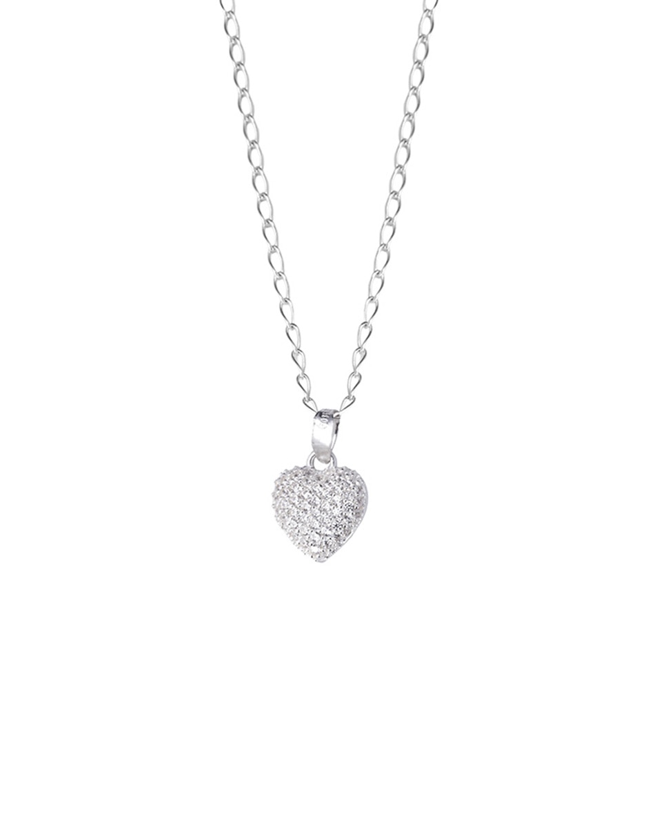 Collar con dije de corazón de plata P 925