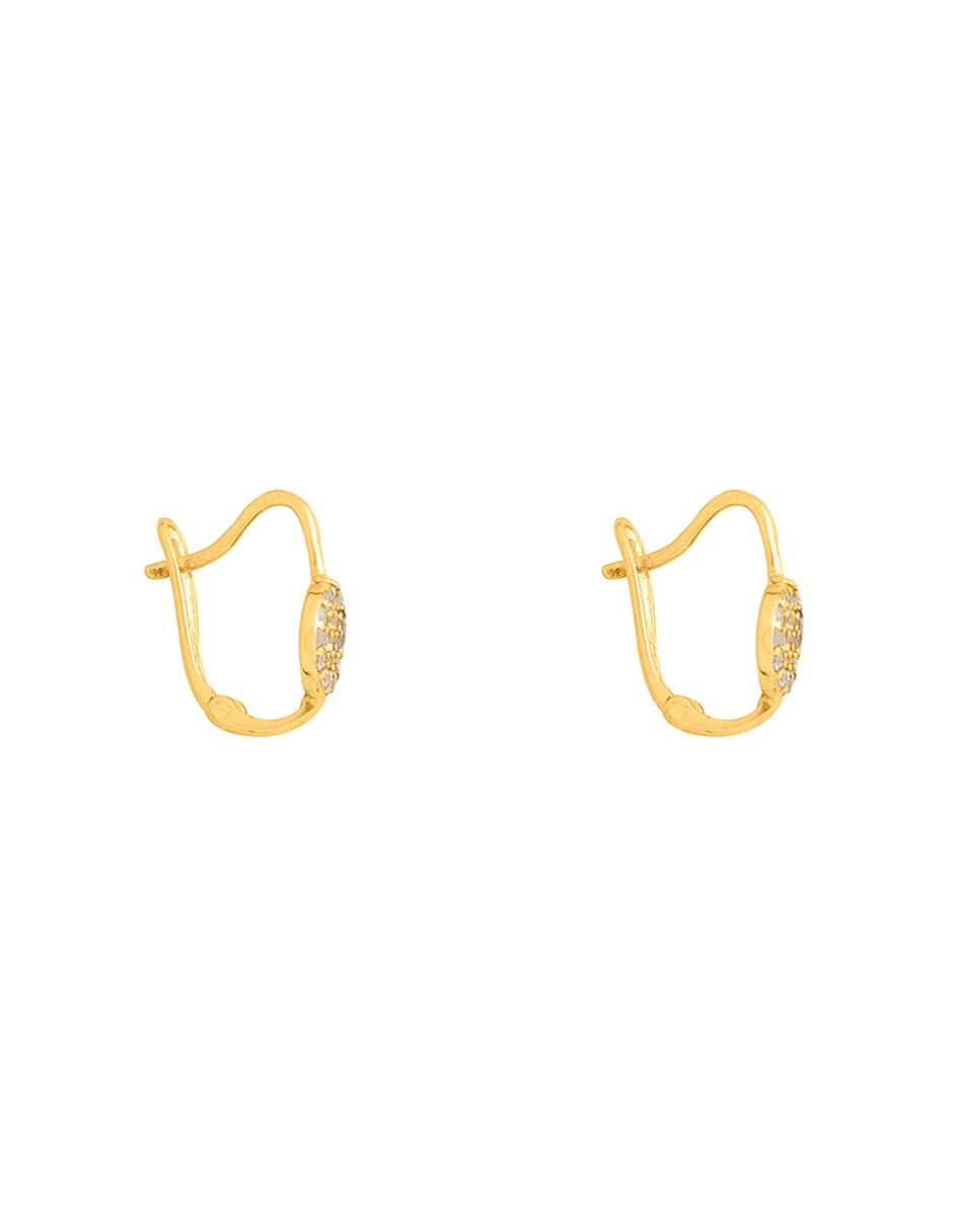 Aretes cortos Unlimited By Ob de oro amarillo 10 k con acabado pulido zirconia