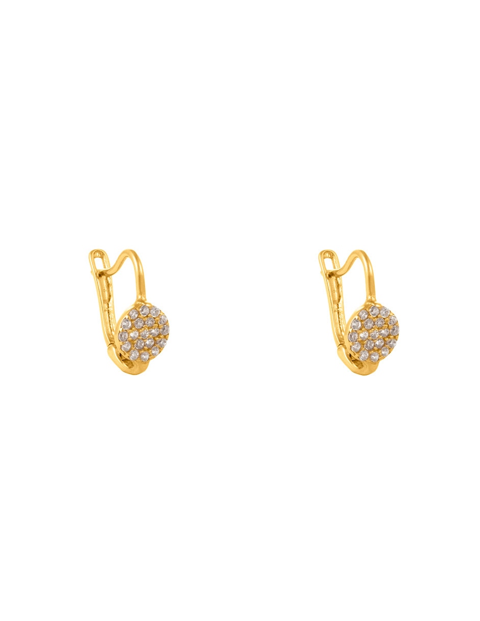 Aretes cortos Unlimited By Ob de oro amarillo 10 k con acabado pulido zirconia