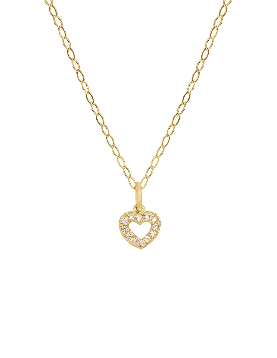 Collar con dije de corazón Unlimited By Ob de oro amarillo 10 k