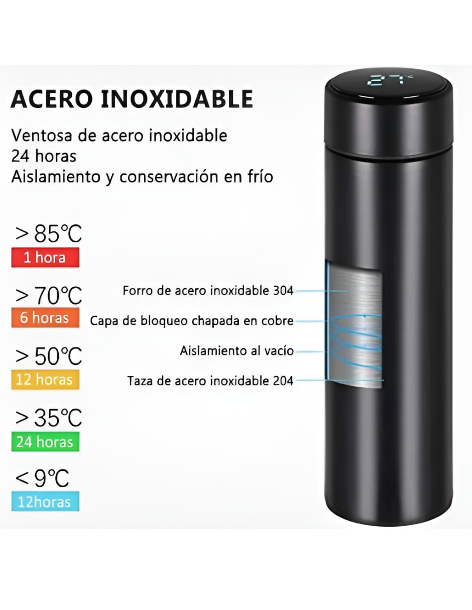 Termo Xtellar de acero inoxidable con tapa rosca 500 ml