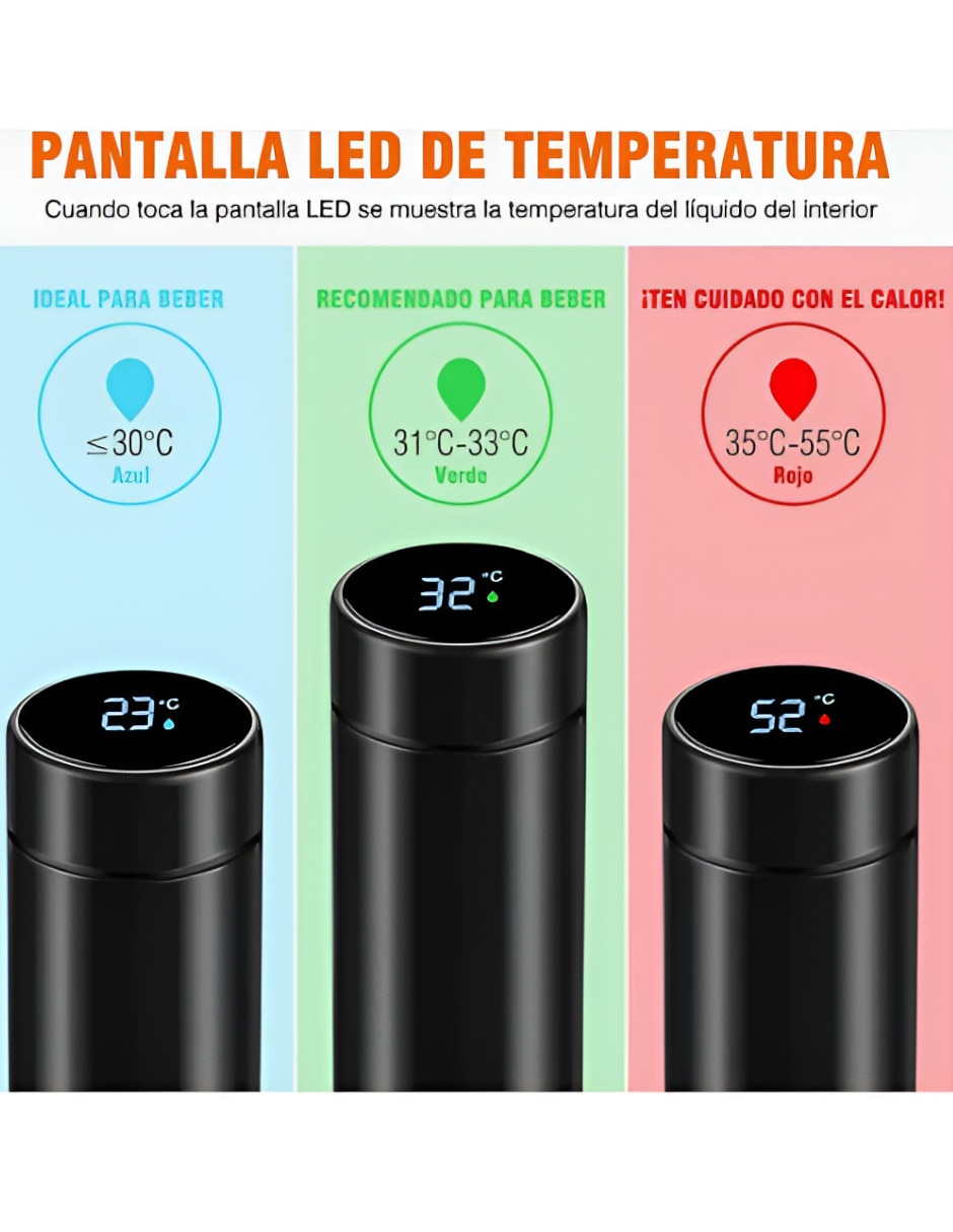 Termo Xtellar de acero inoxidable con tapa rosca 500 ml